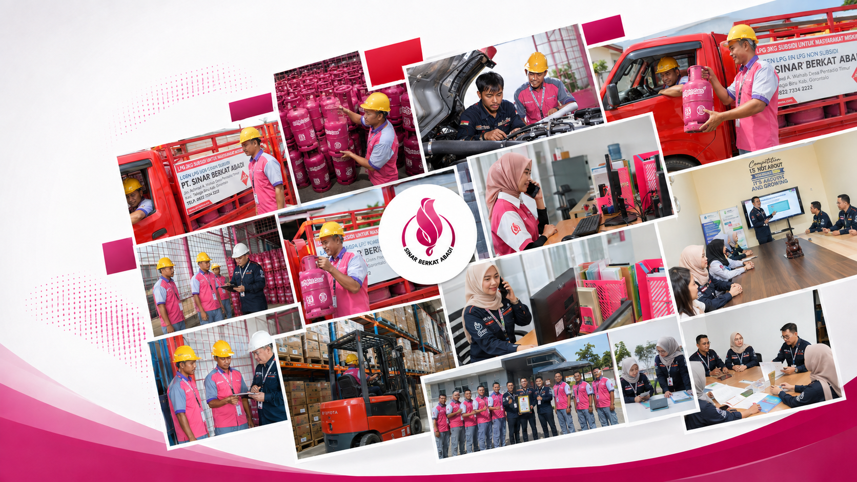 Kolase aktivitas operasional, gudang, armada, dan distribusi LPG SBA